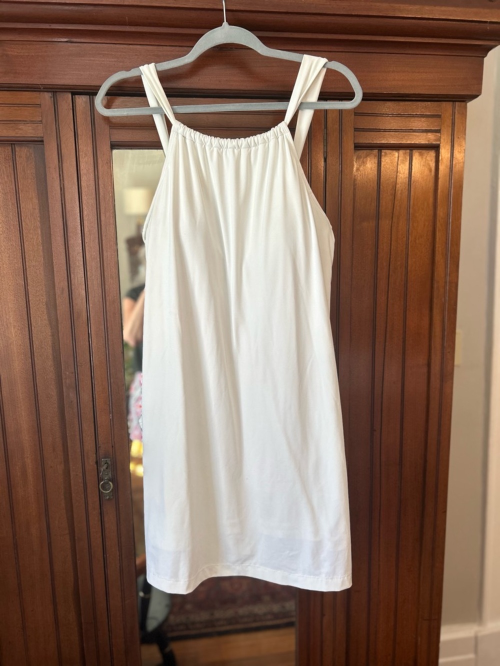 Athleta White Halter Tie-Back Top Sundress